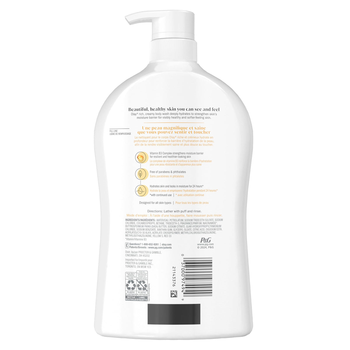 Olay Ultra Moisture Body Wash with Shea Butter, 975mL