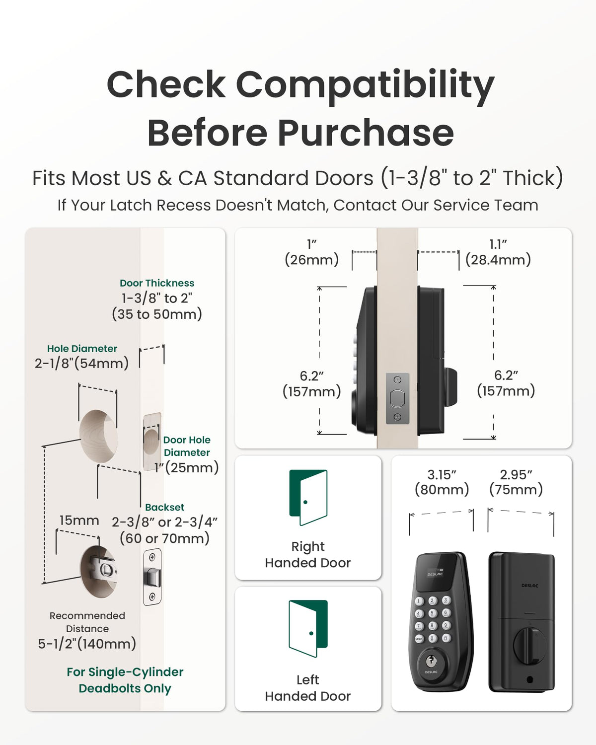 DESLOC C100 Plus Smart Keyless Entry Door Lock with Built-in WiFi
