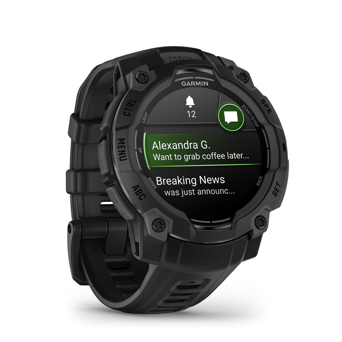 Garmin Instinct 3 AMOLED GPS Smartwatch, Black, 45mm