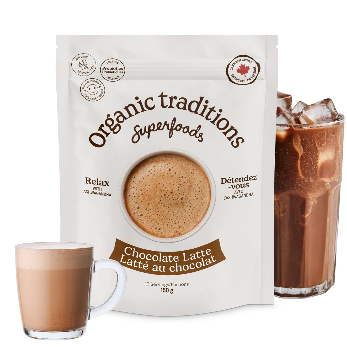 Organic Traditions Superfood Chocolate Latte Powder, 5.3oz