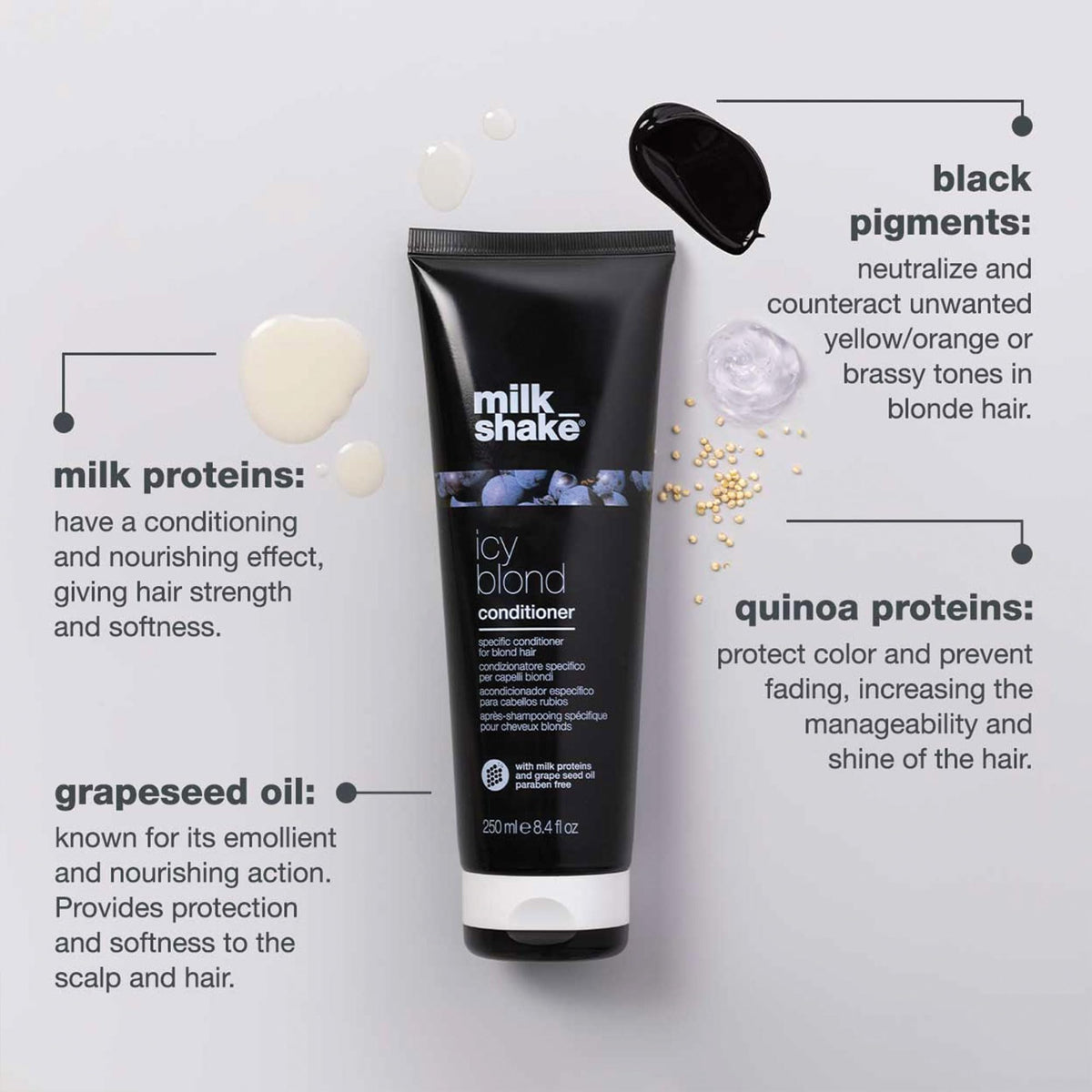 milk_shake Icy Blond Conditioner, 8.4 Fl Oz (250 ml)