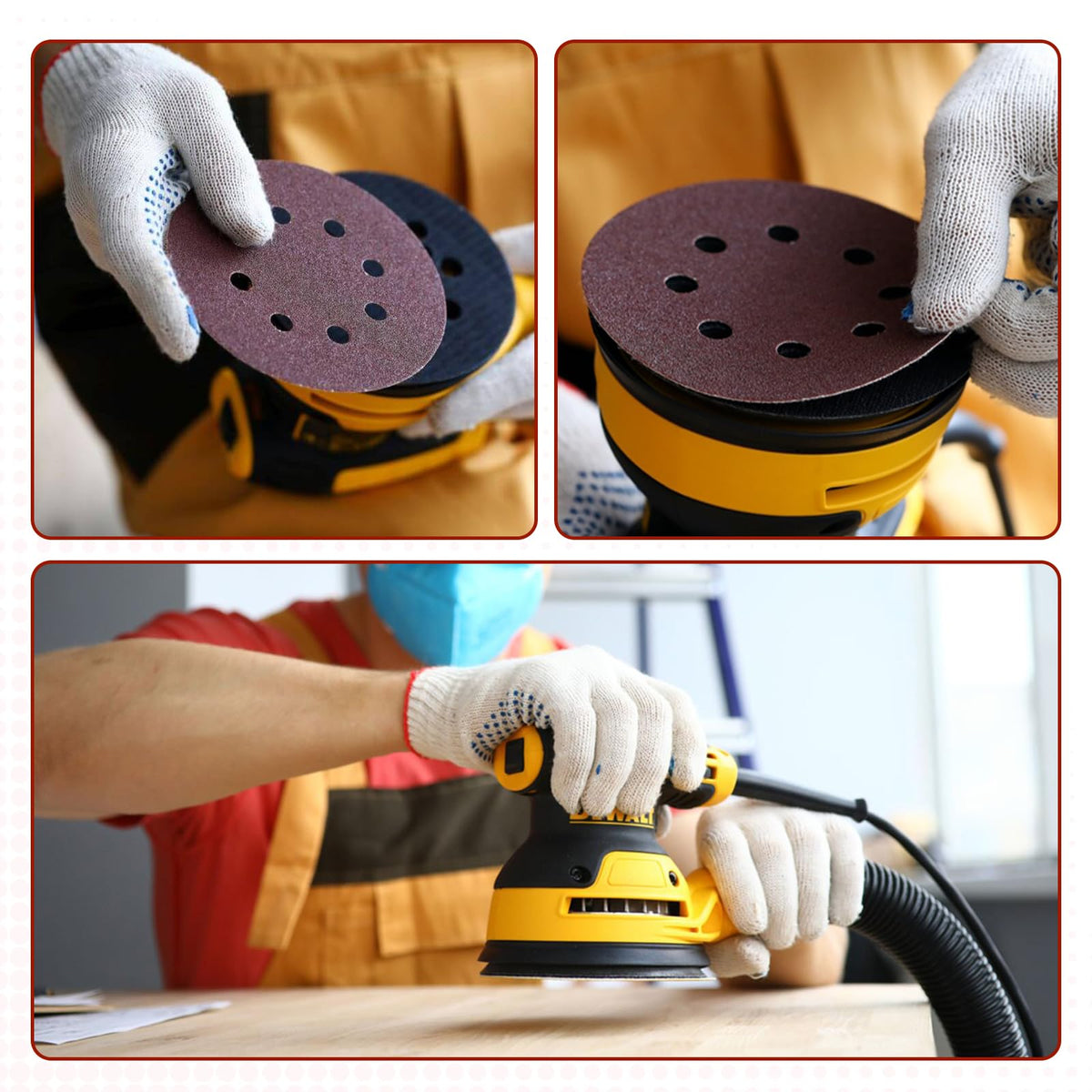YNZDRWA Hook and Loop Sanding Discs, 5 in, 70 Pcs