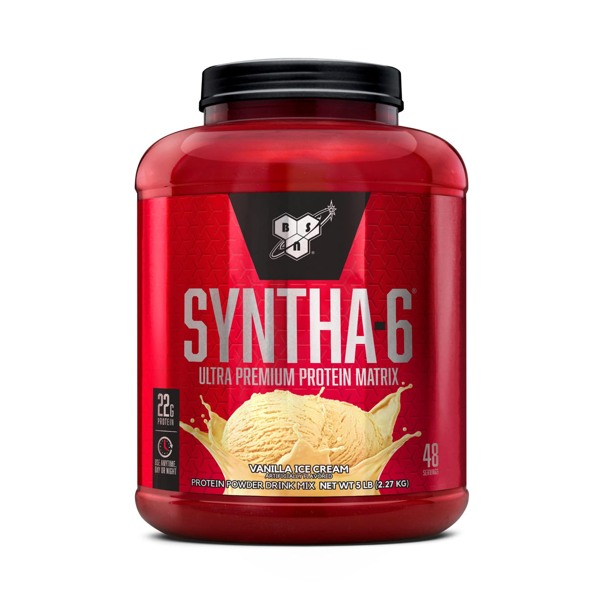 BSN Syntha-6 Protein Powder, Vanilla Ice Cream, 2.270 g, 48 Servings