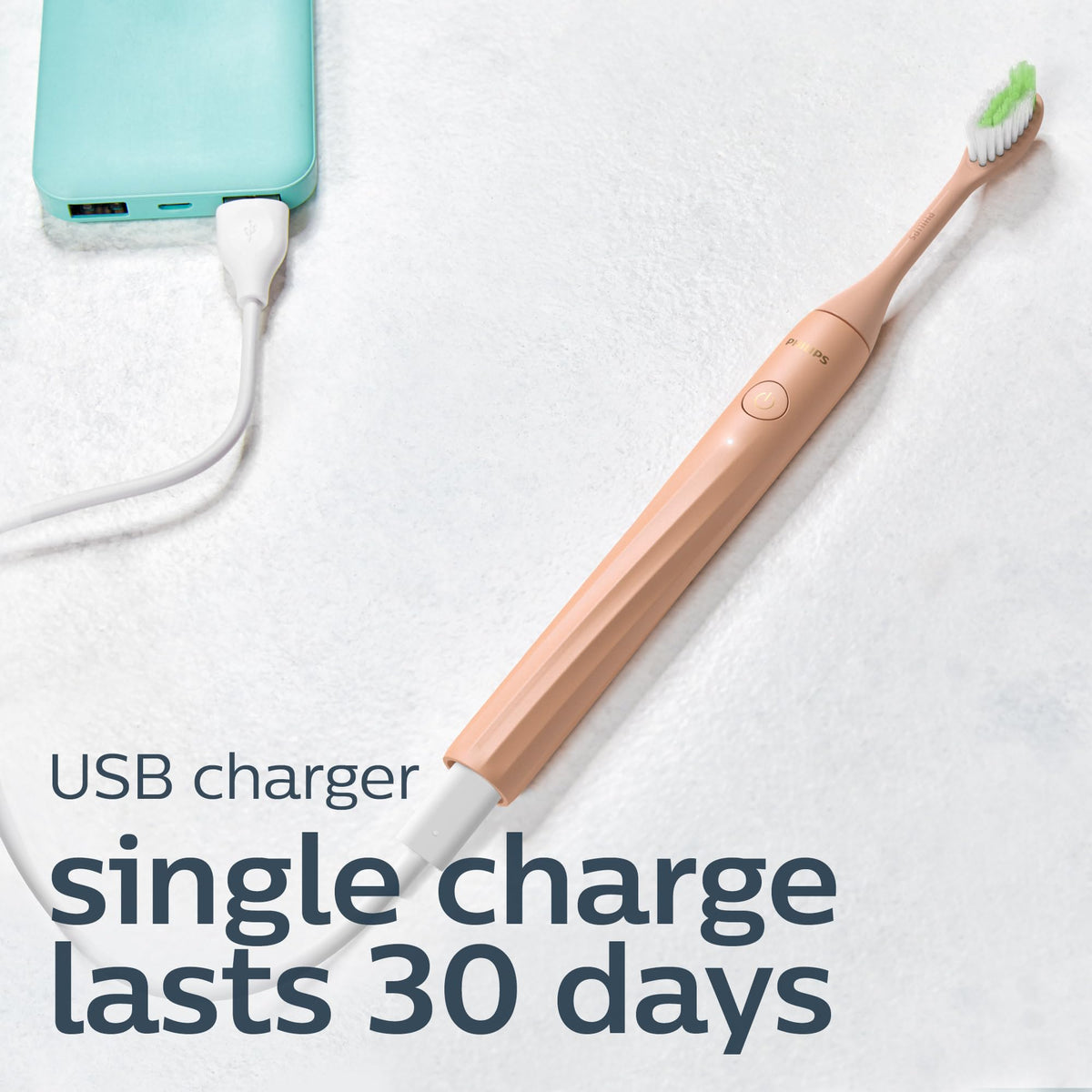 Philips One by Sonicare Battery Toothbrush, 1 Brush Head, Champagne
