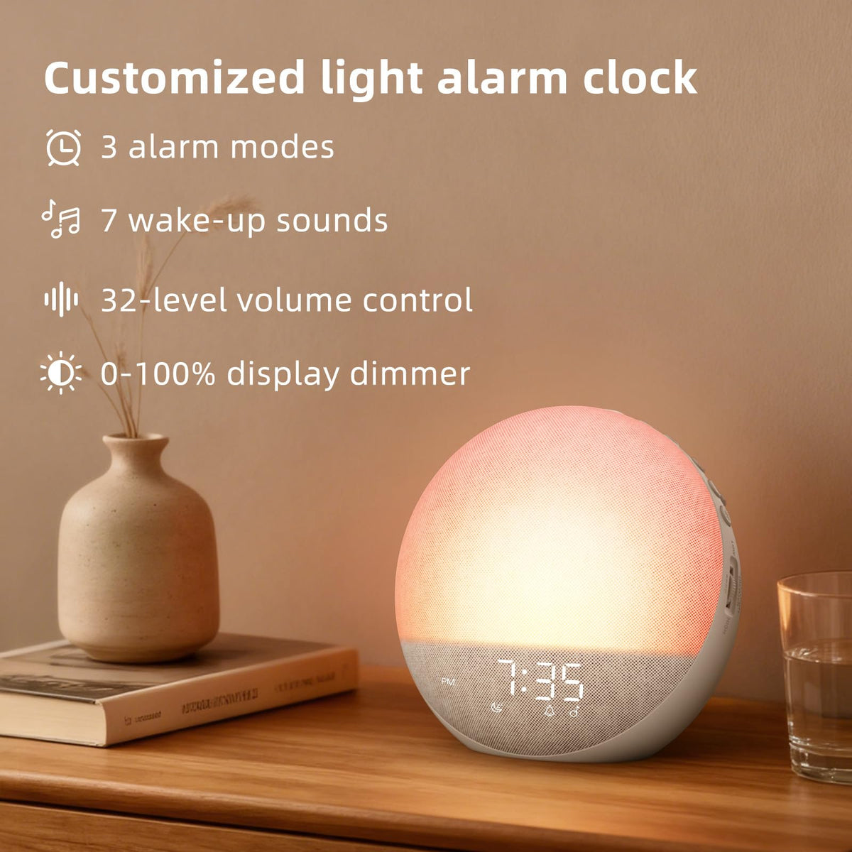 Sunrise Alarm Clock and White Noise Machine with Bluetooth Speaker