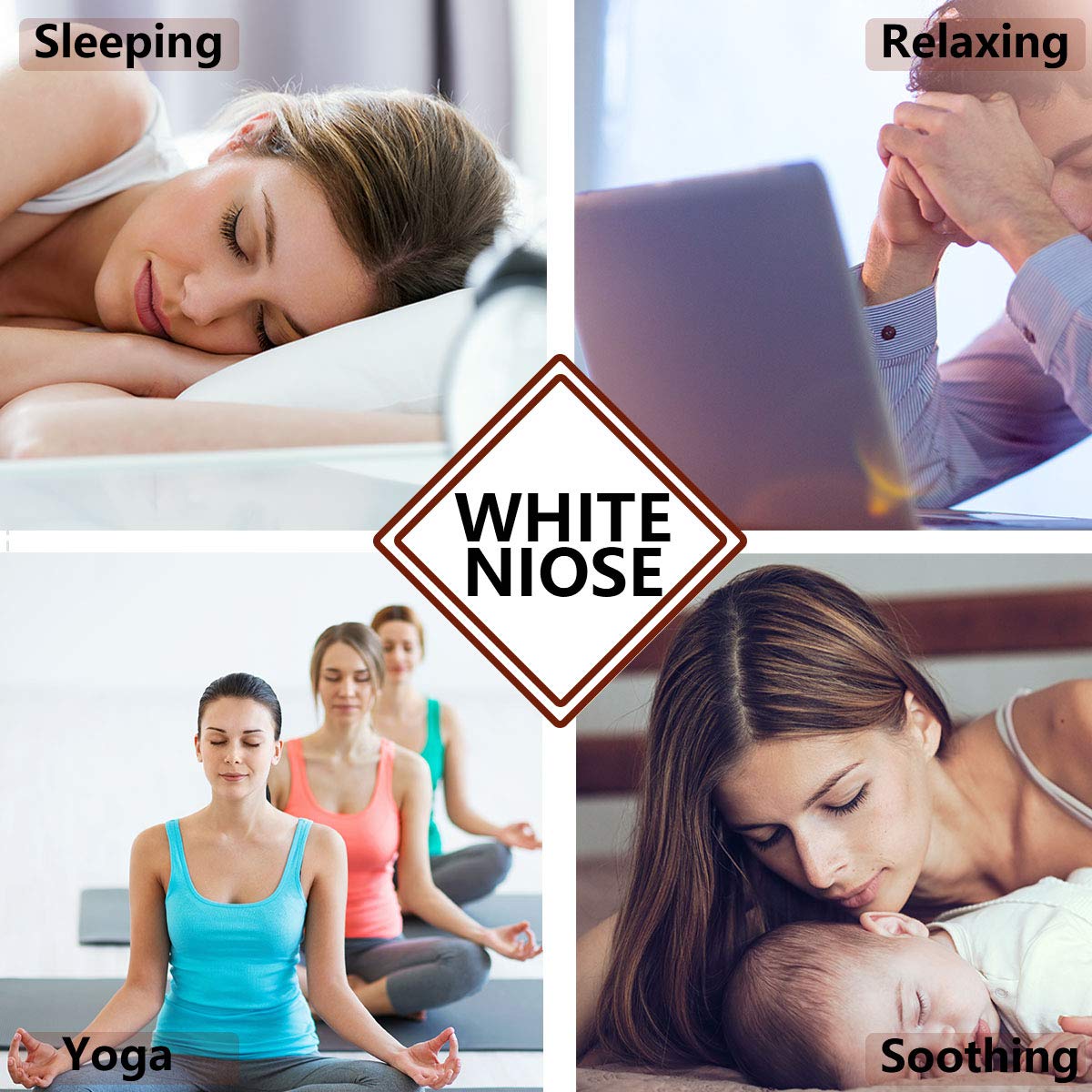 Magicteam Sleep Sound White Noise Machine, 20 Sounds, White