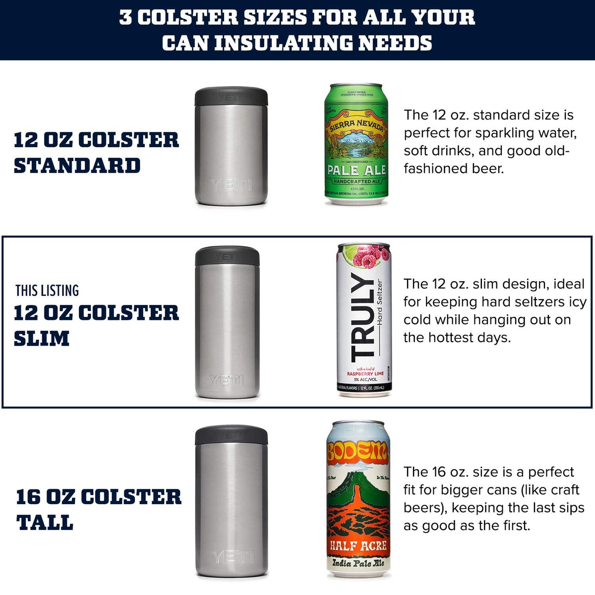 YETI Rambler Slim Colster Can Insulator, Seafoam