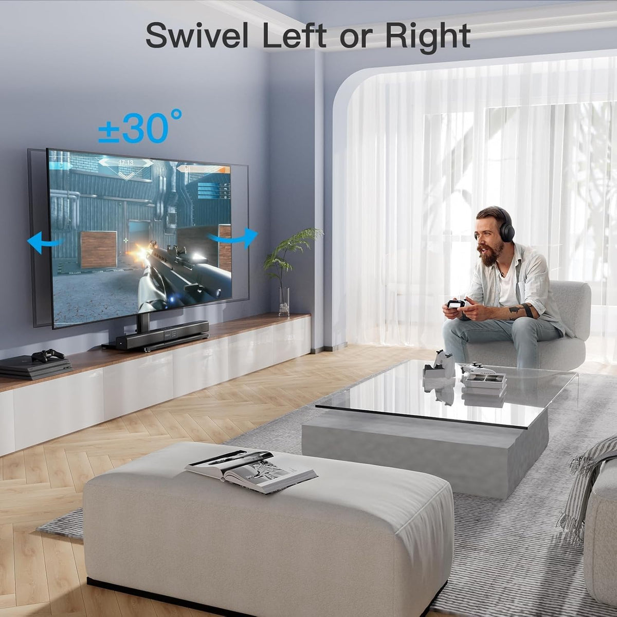 PERLESMITH Swivel Universal TV Stand for 24-60 Inch TVs (PSTVS09)