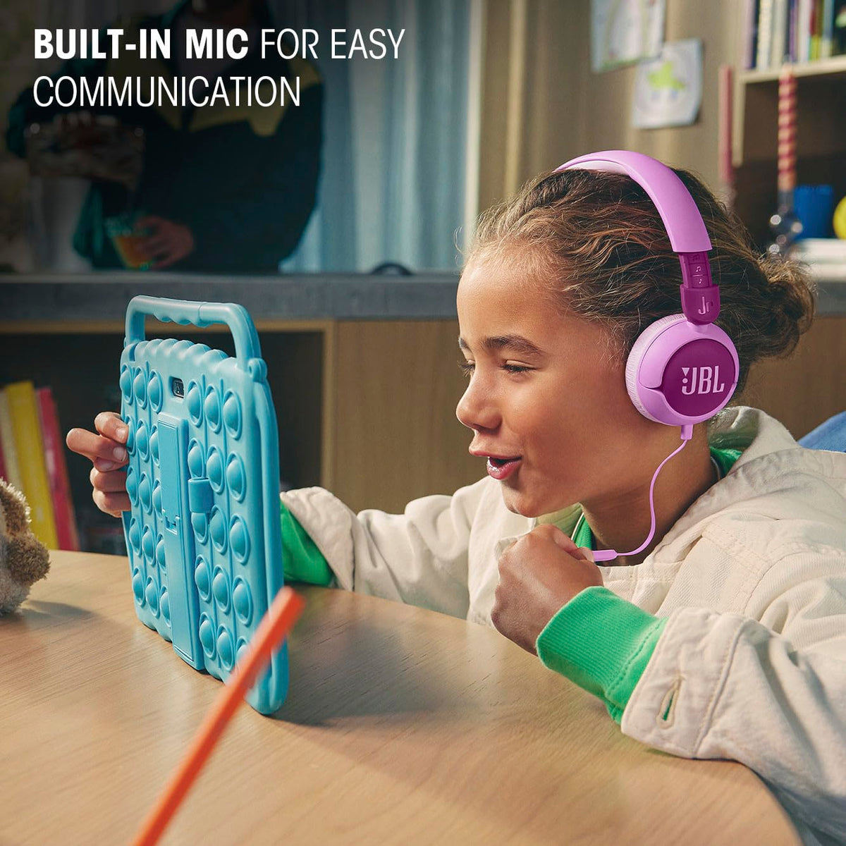 JBL Junior 320 Wired On-Ear Kids' Headphones, Blue