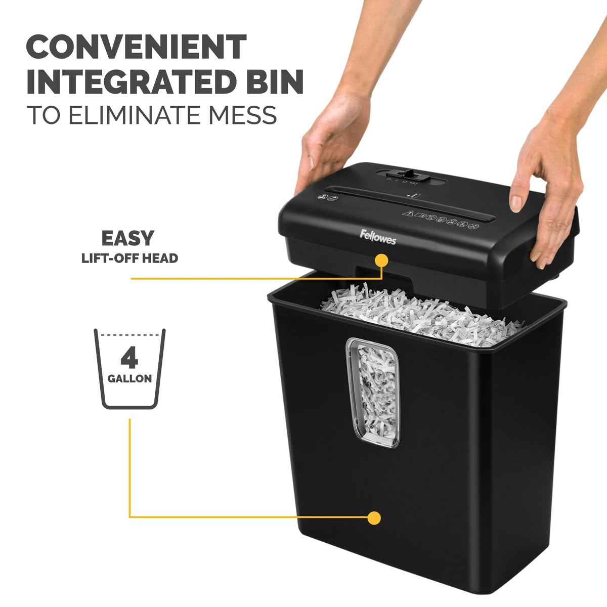 Fellowes Powershred P-30C 6-Sheet Cross-Cut Paper Shredder, Black