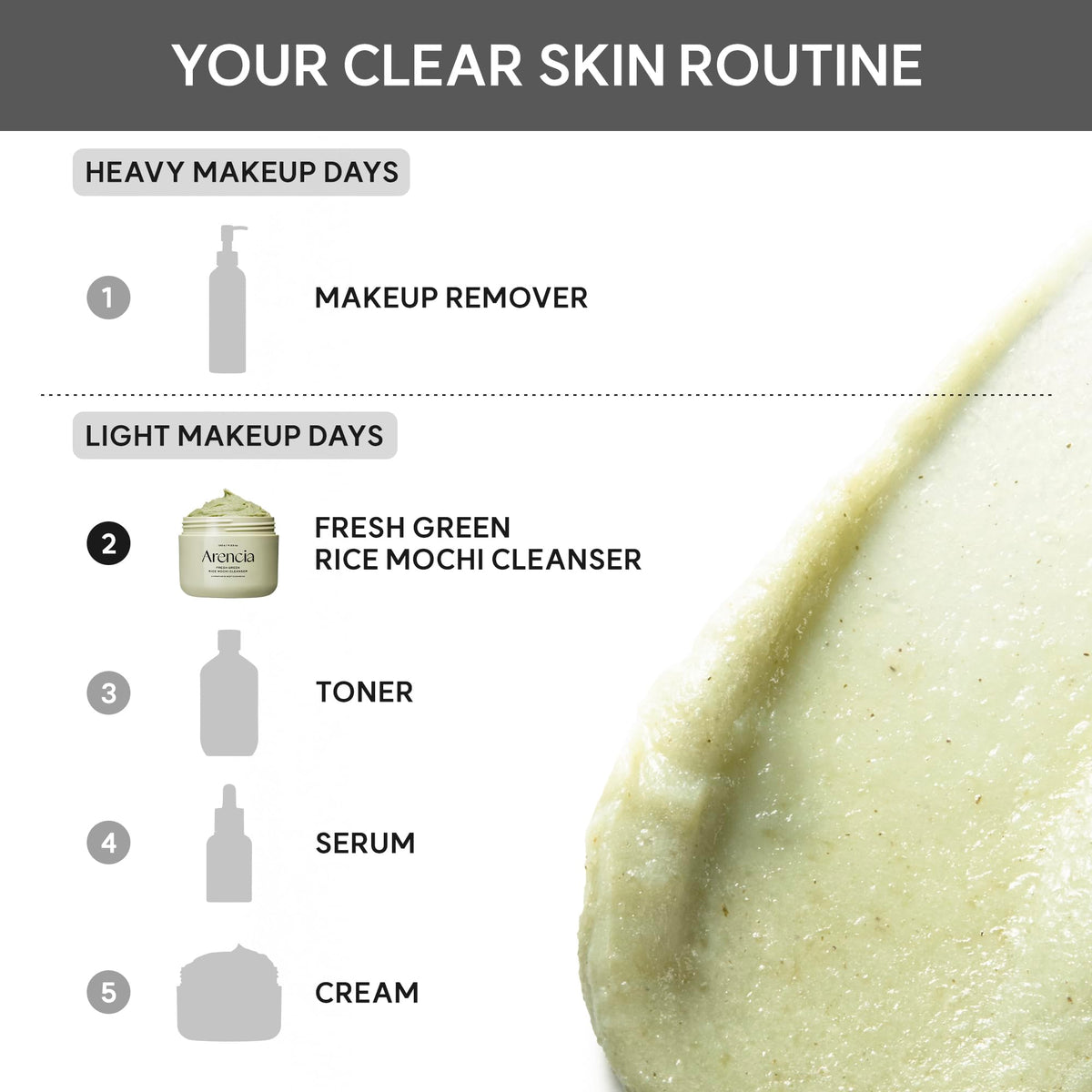 Arencia Green Rice Mochi Face Cleanser, 120 g
