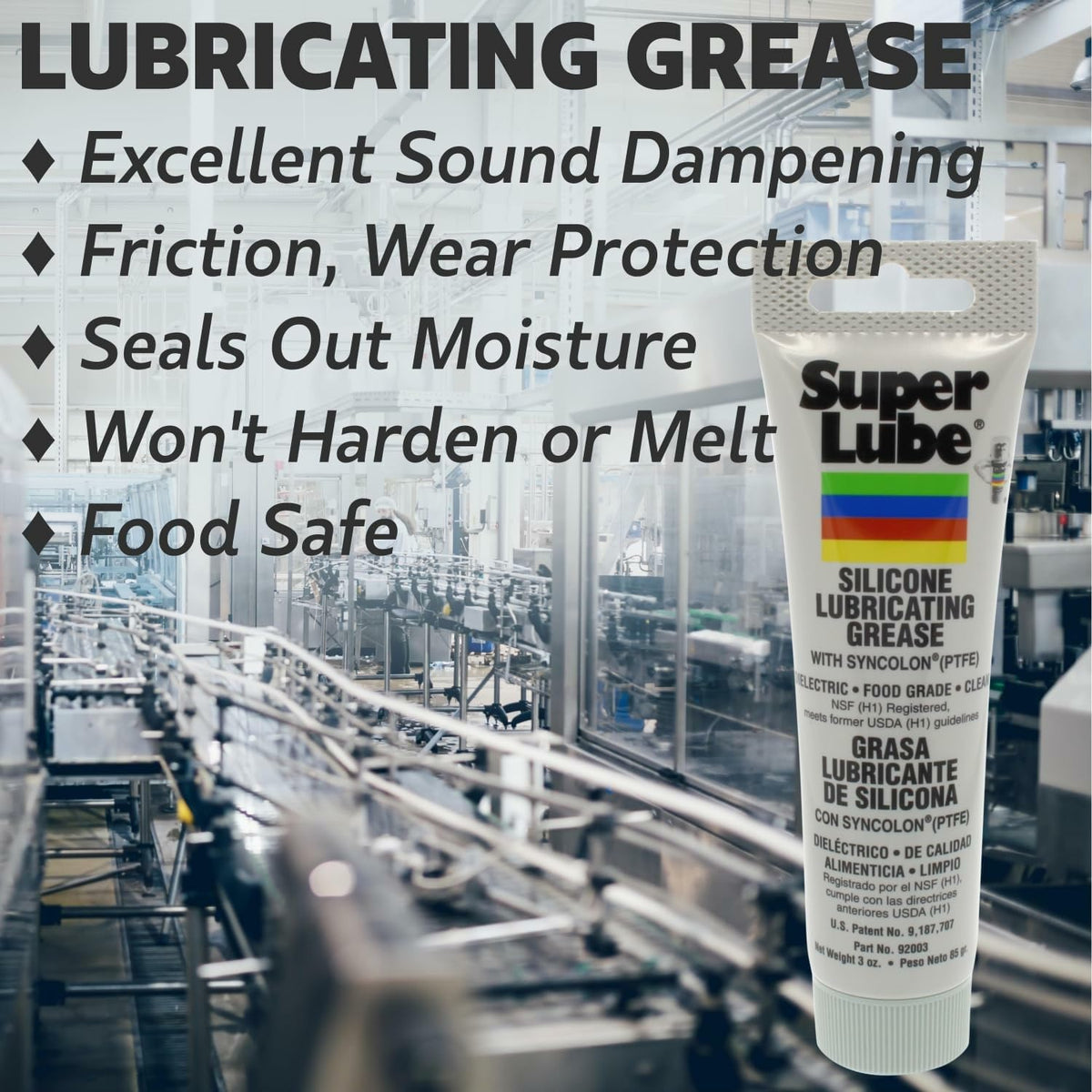 Super Lube 92003 Silicone Lubricating Grease, 3 oz, White