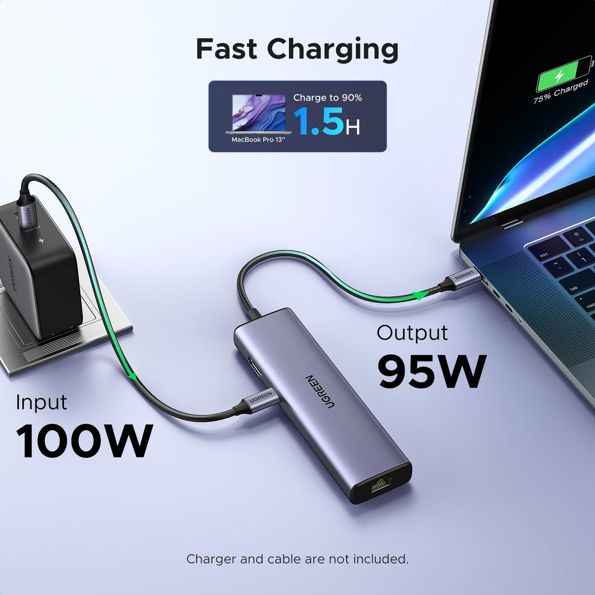 UGREEN Revodok 6-in-1 USB C Hub, Ethernet, 4K@30Hz HDMI, 100W PD