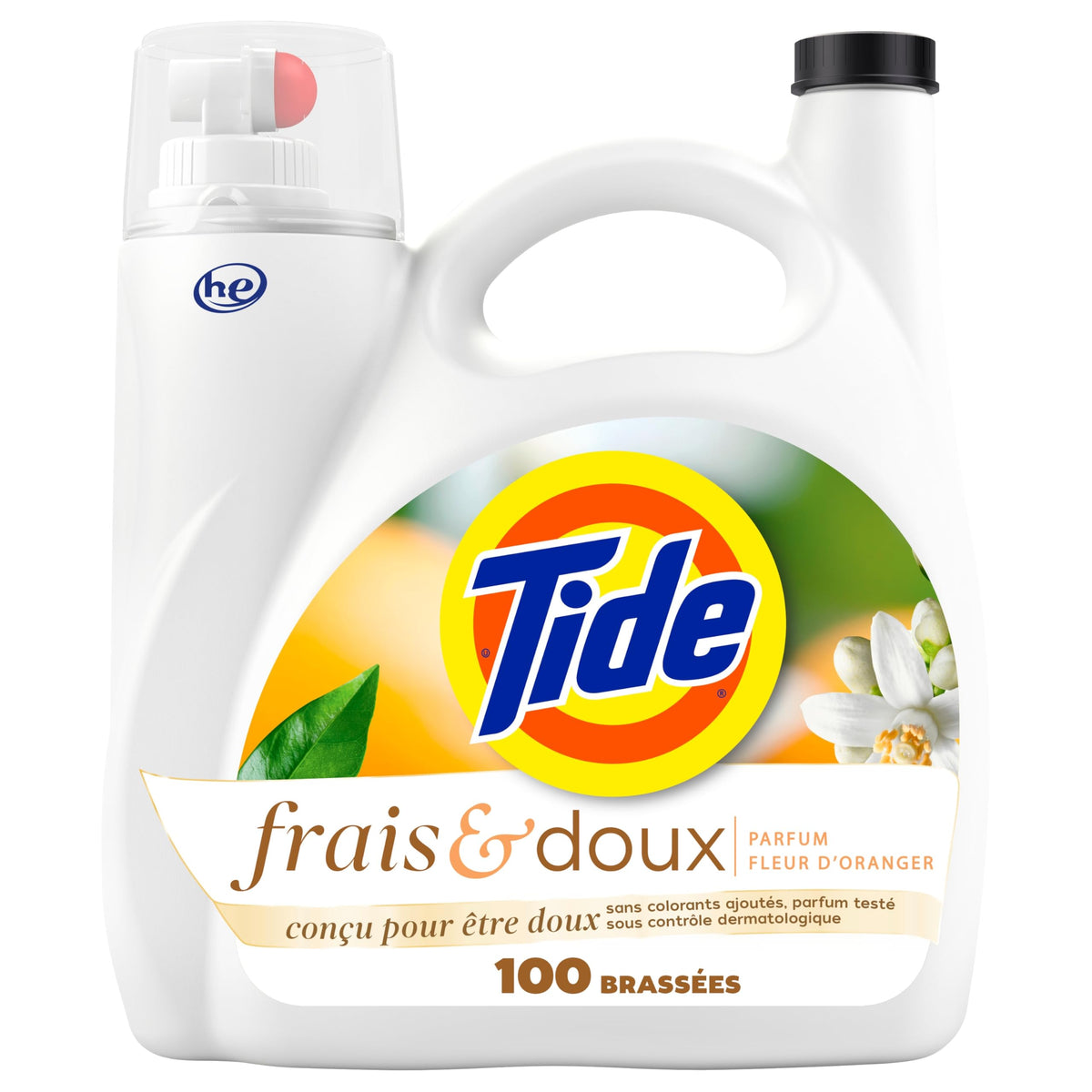 Tide Fresh & Gentle Liquid Laundry Detergent, Orange Blossom, 3.9 L