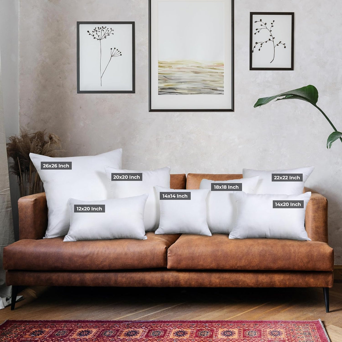 Utopia Bedding Throw Pillow Inserts, 20 x 20 in, Set of 4, White