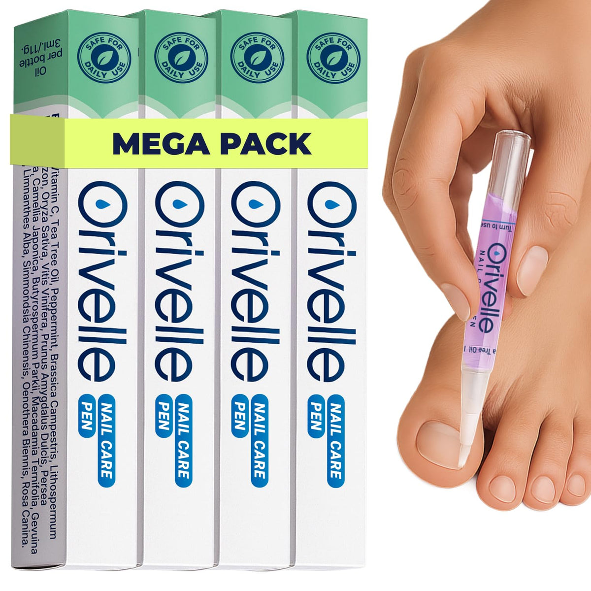 Orivelle Toenail Care Pen with Tea Tree Oil (4 Pack)