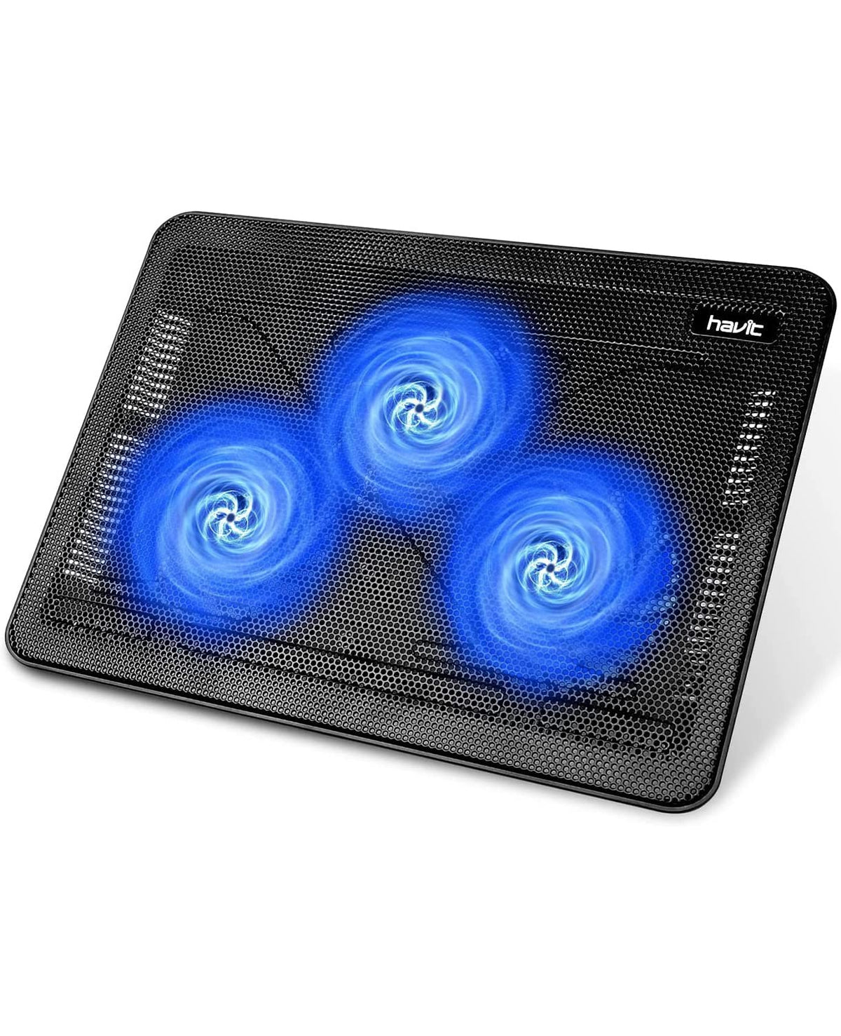 HAVIT HV-F2056 Laptop Cooling Pad, 15-17 Inch, 3 Fans, Black and Blue