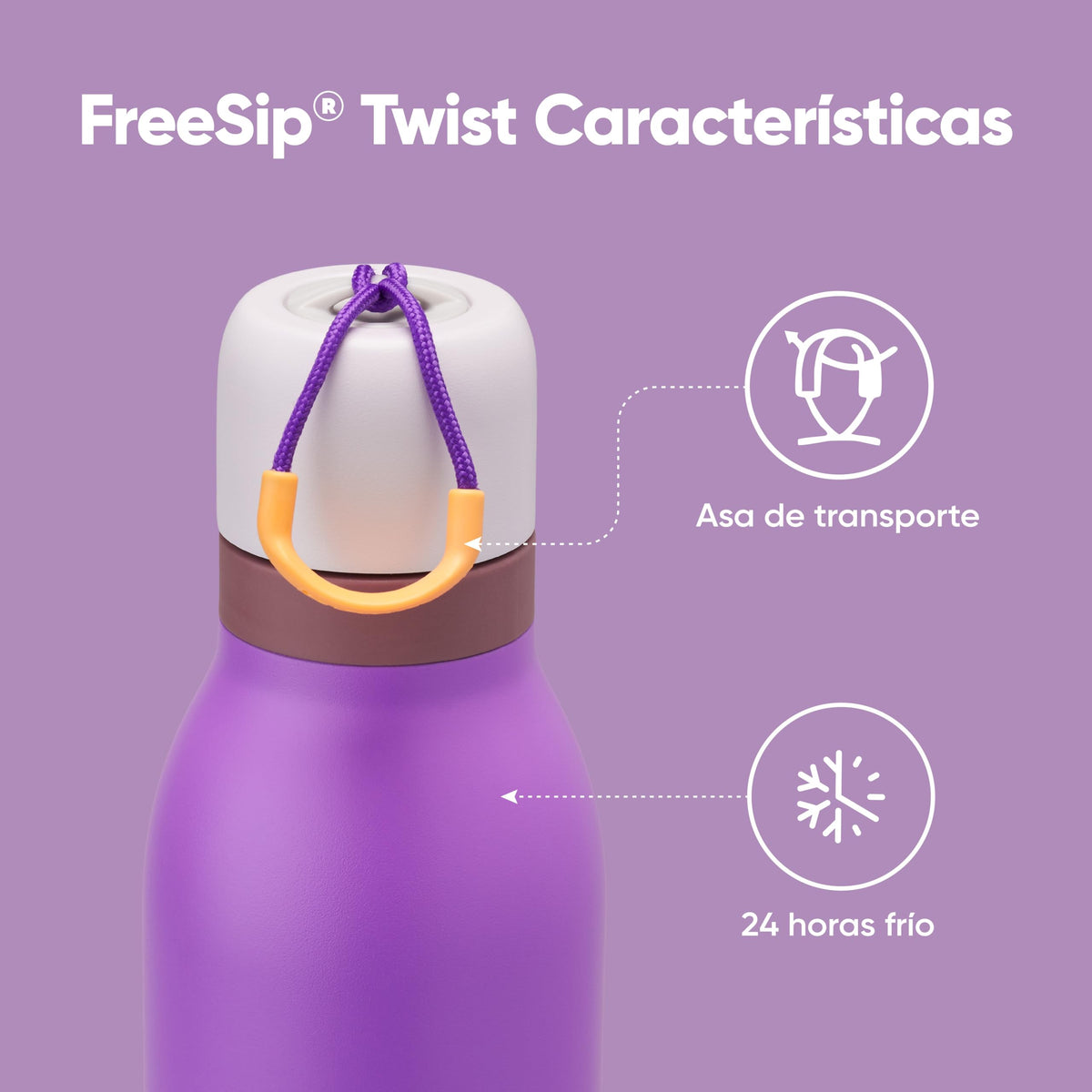Owala FreeSip Twist Water Bottle, 24oz, California Grapevine