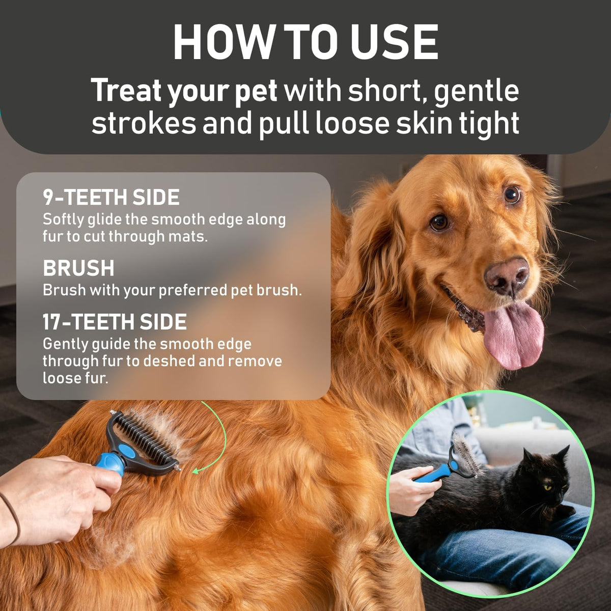 Maxpower Planet Double-Sided Pet Grooming Brush, Large, A1 Blue