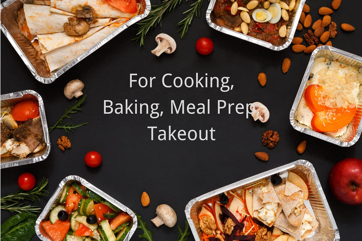 Aluminum Foil Pans with Lids, 50-Pack, 8.5" x 6", 2.25 LB Capacity