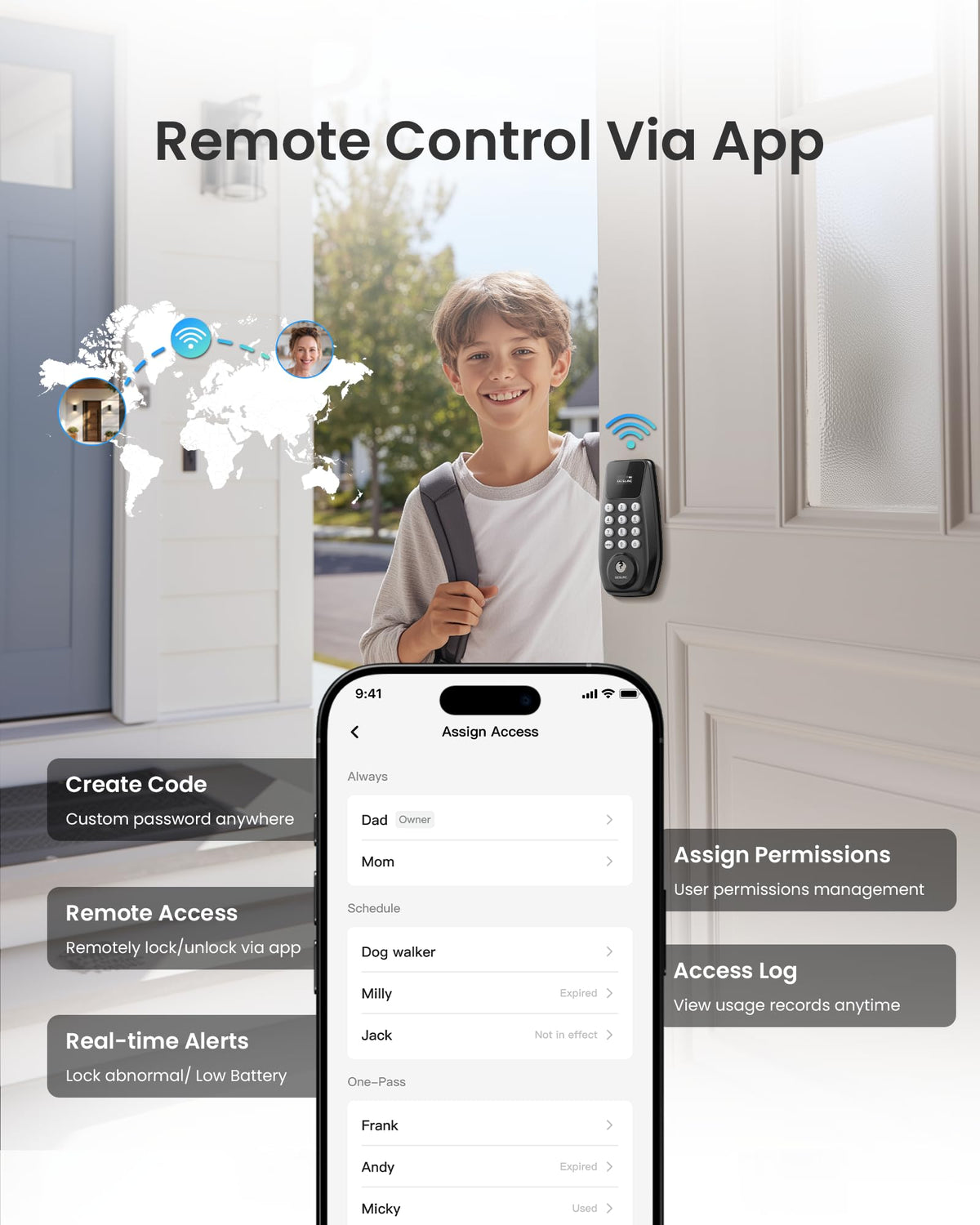 DESLOC C100 Plus Smart Keyless Entry Door Lock with Built-in WiFi