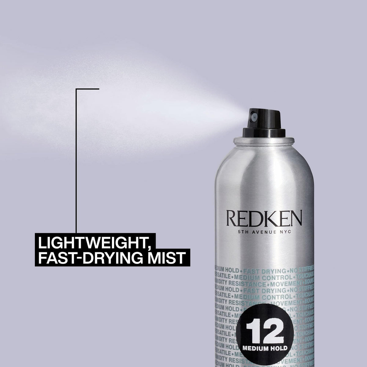Redken Brushable Hairspray 12, Flexible Medium Hold, 278 g