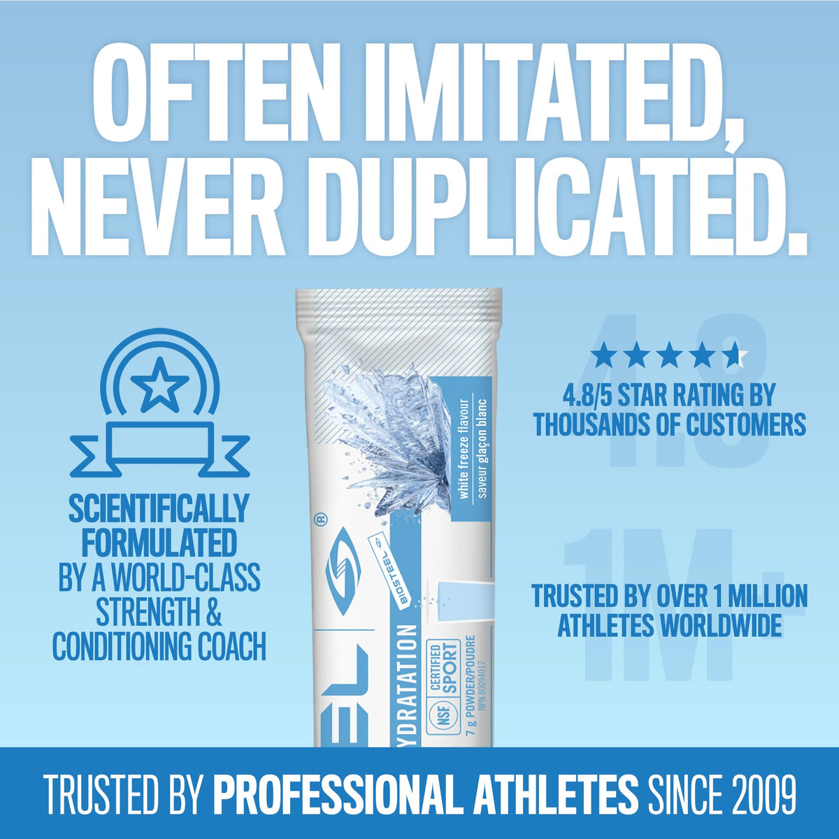 BioSteel Electrolyte Hydration Mix, White Freeze, 12 Sticks