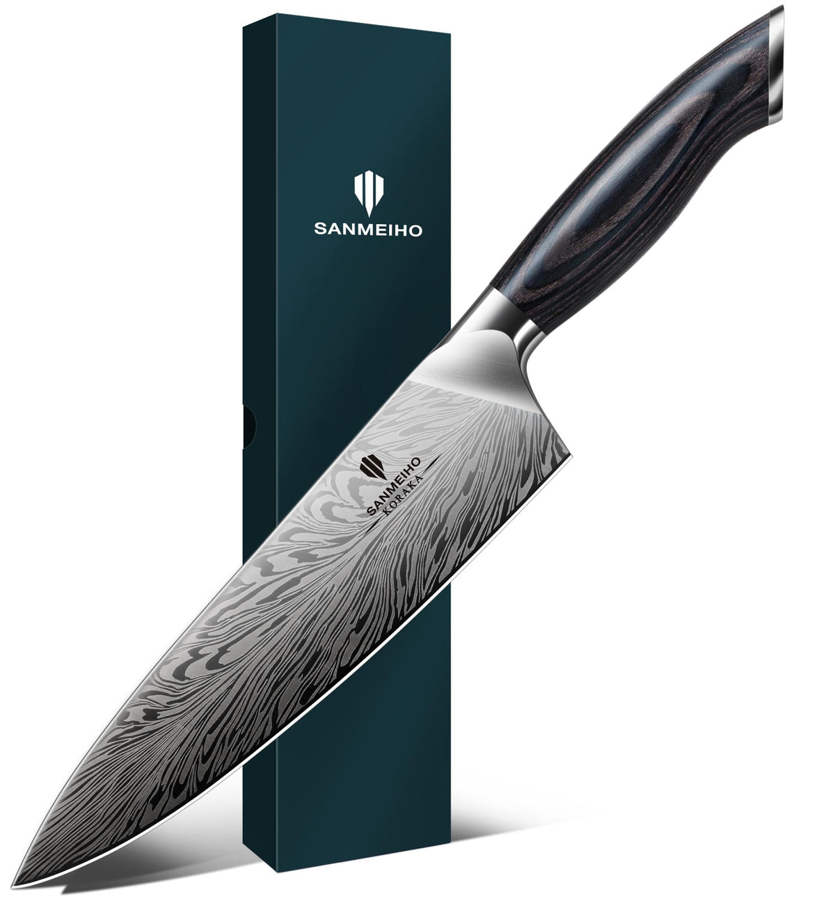 Sanmeiho Powder Steel Japanese Chef Knife, 8 in