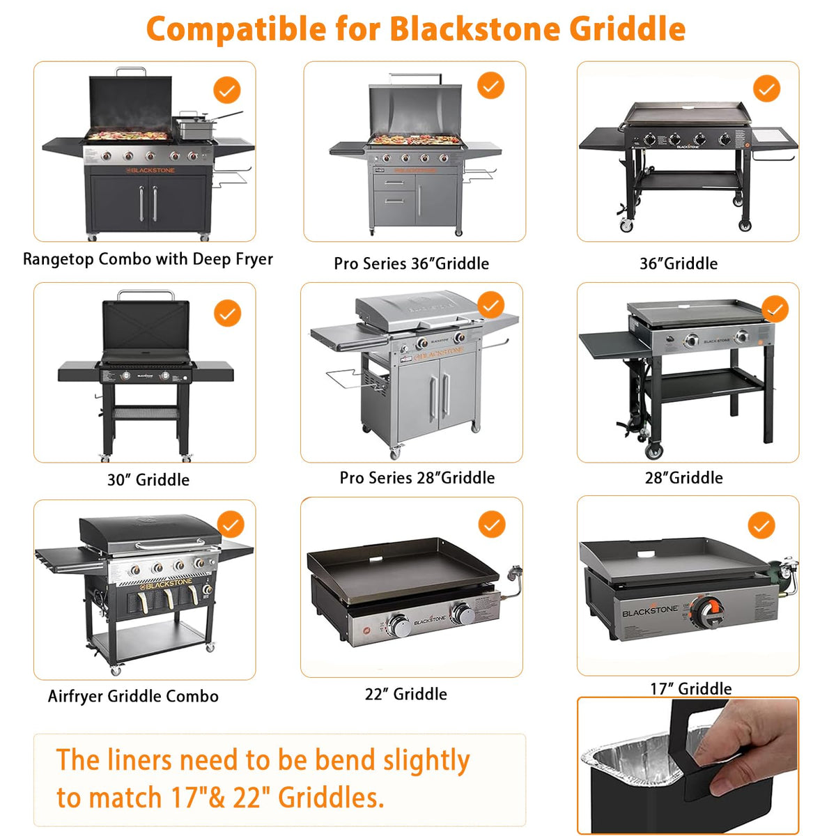 HOMRQFLY Drip Pan Liners for Blackstone Griddles, 50-Pack