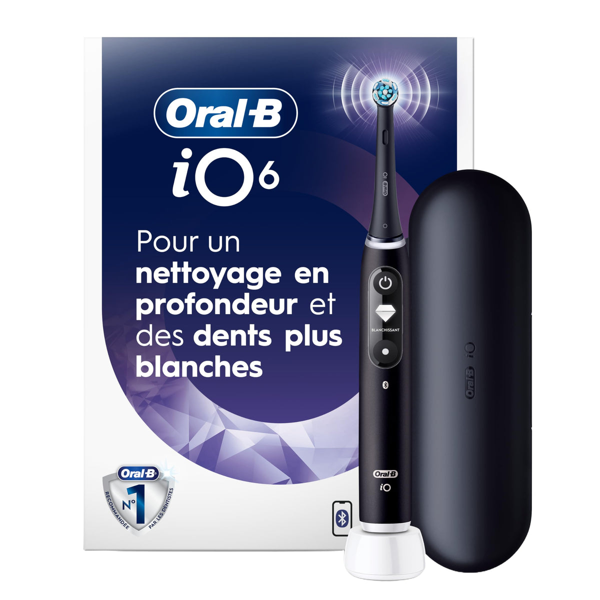 Oral-B iO6 Electric Toothbrush, Black Lava, with Travel Case