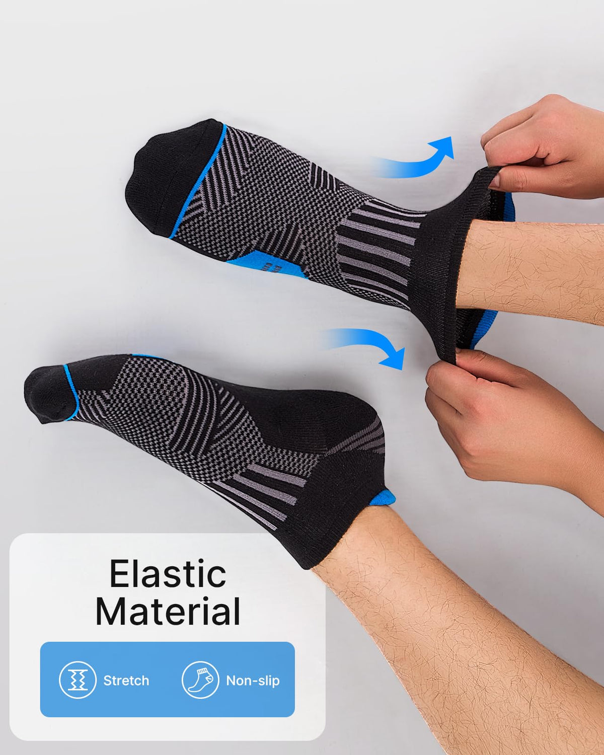 Niorasen Men's Low Cut Ankle Socks, 6 Pairs, Multicolor, 9-12