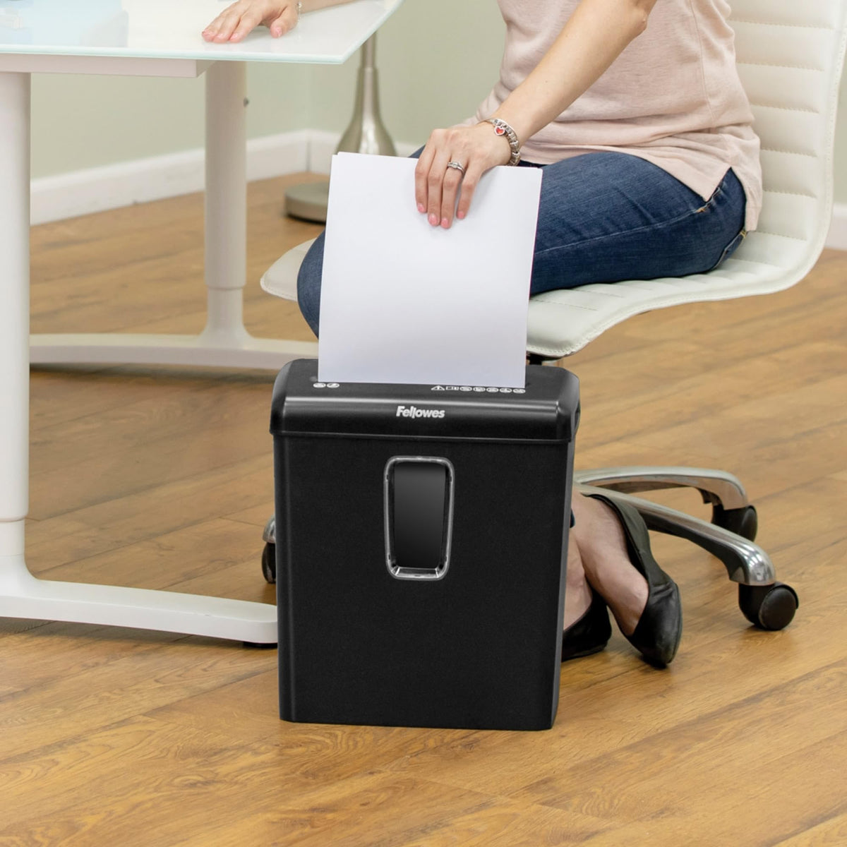 Fellowes Powershred P-30C 6-Sheet Cross-Cut Paper Shredder, Black
