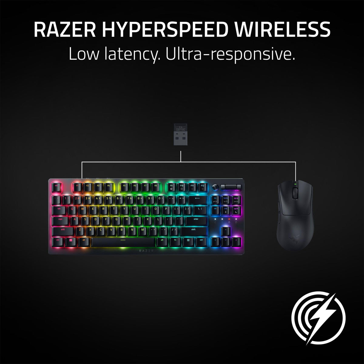 Razer DeathAdder V3 HyperSpeed Wireless Gaming Mouse, 55g, Black