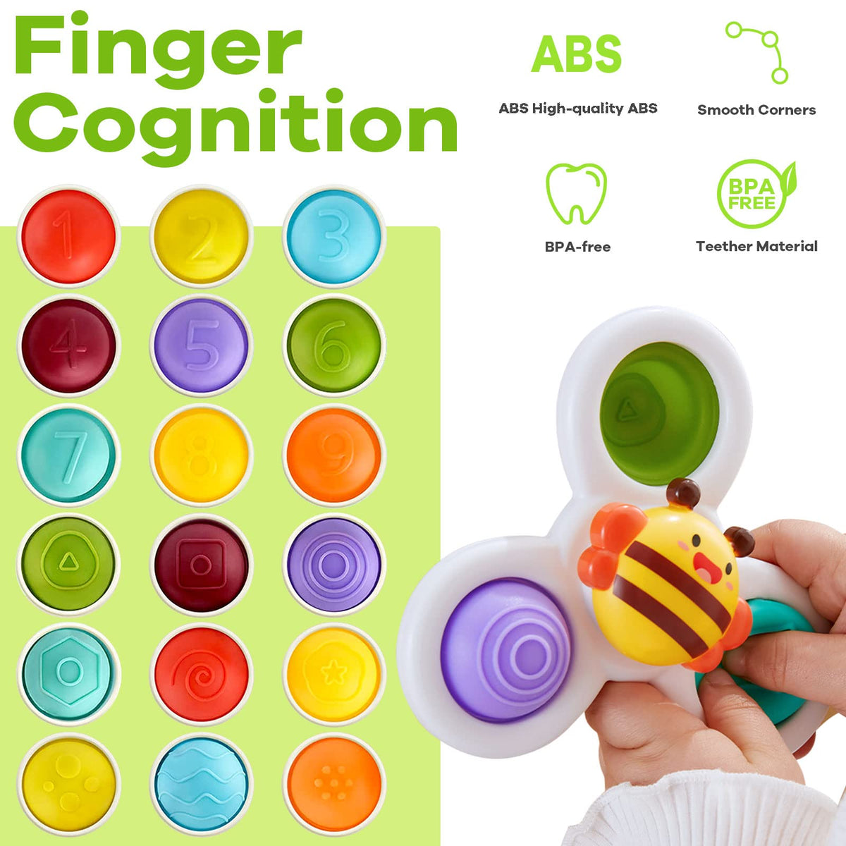 Suction Cup Spinner Baby Bath Toys (3 Pack)