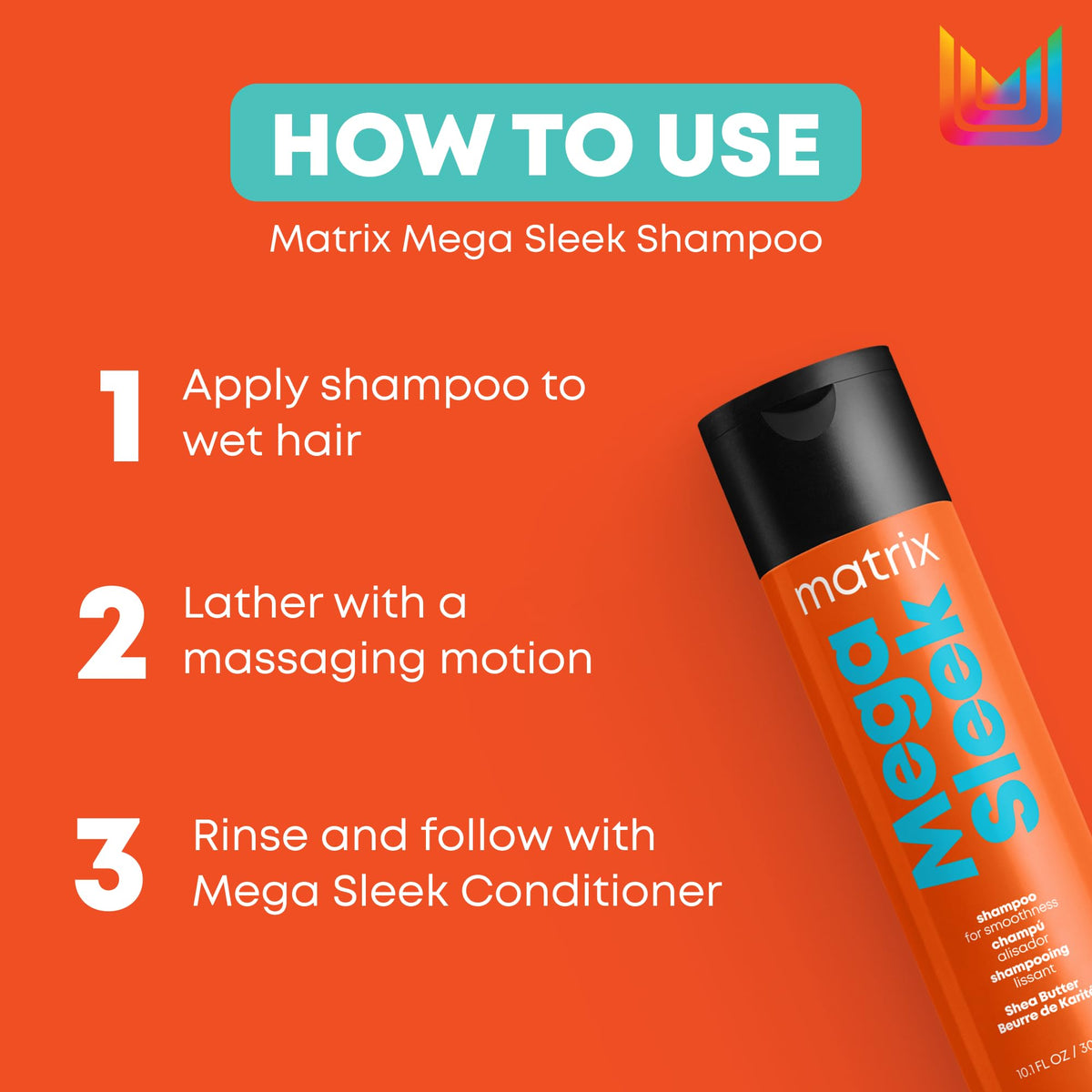 Matrix Mega Sleek Shampoo for Frizzy and Unruly Hair