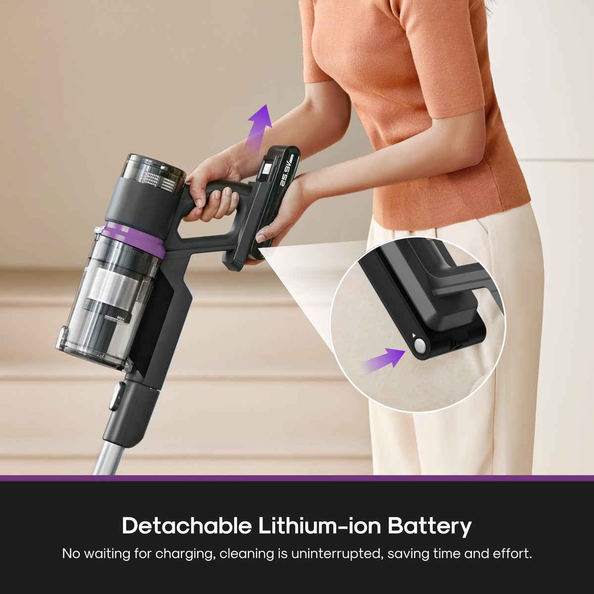 Eureka ReactiClean NEC410BK Cordless Stick Vacuum, Black