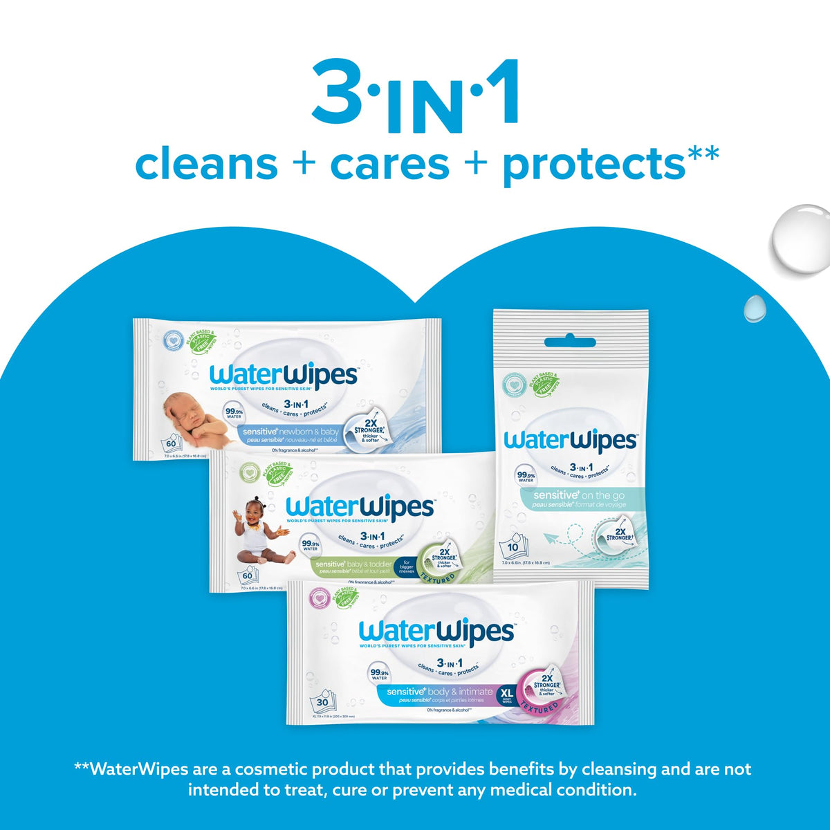 WaterWipes Plastic-Free Original Baby Wipes, 240 Count (4 Packs)