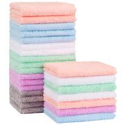 Orighty Coral Fleece Baby Washcloths, 7 x 9 in, White, 24-Pack