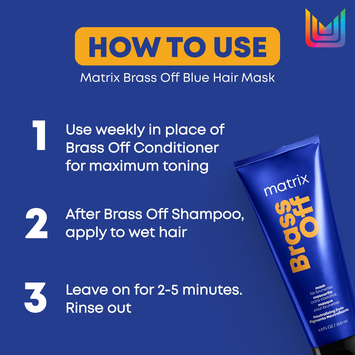 Matrix Brass Off Blue Hair Mask for Brassy Brunette Hair