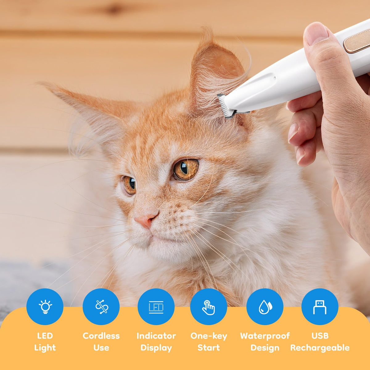 Mcbazel Cordless Dog Paw Trimmer with LED Light
