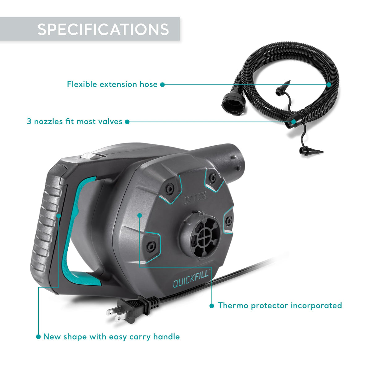 INTEX 66643E QuickFill 120V AC Electric Air Pump