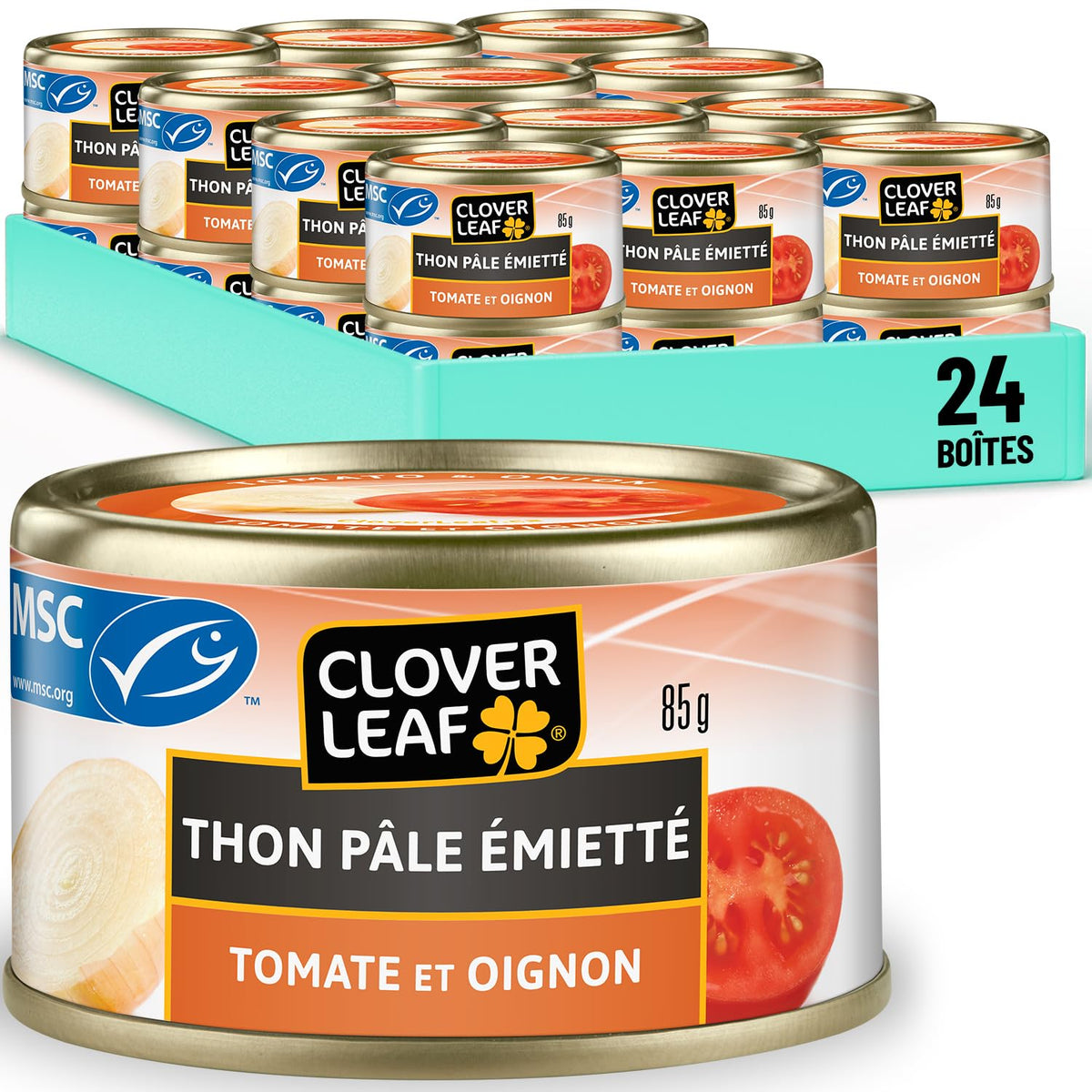 Clover Leaf Tomato & Onion Flavoured Tuna, 85g, 24 Count