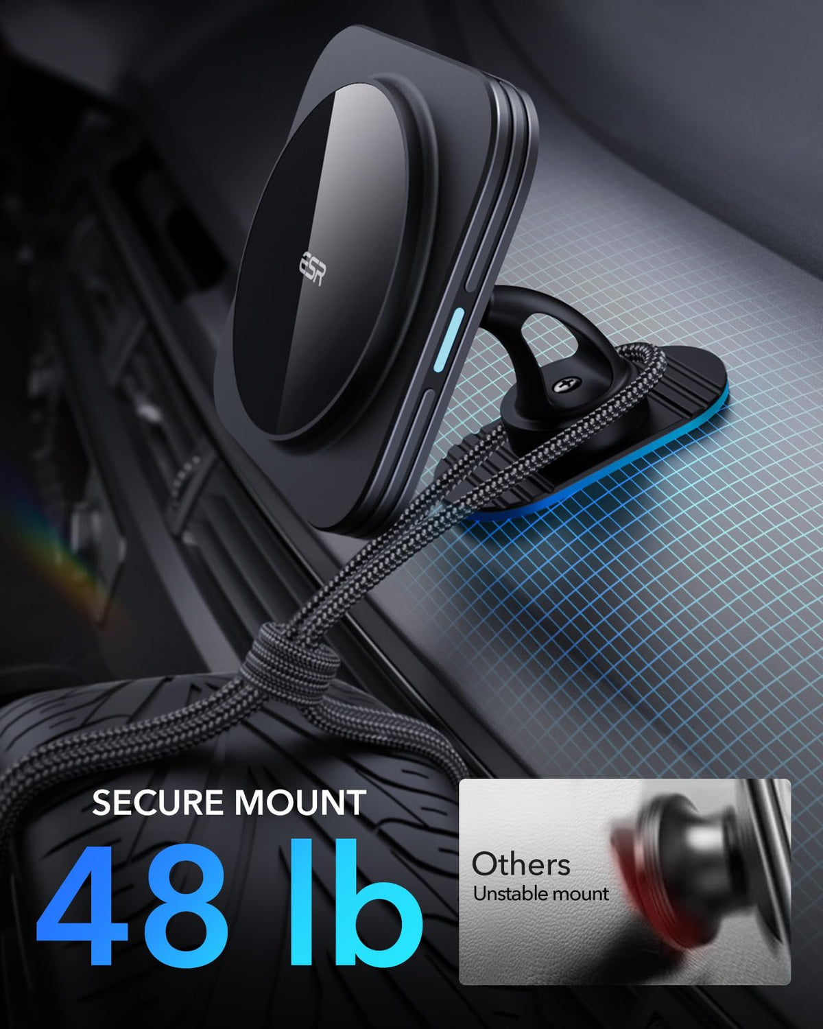 ESR 15W MagSafe Car Mount Charger, Air Vent and Dashboard
