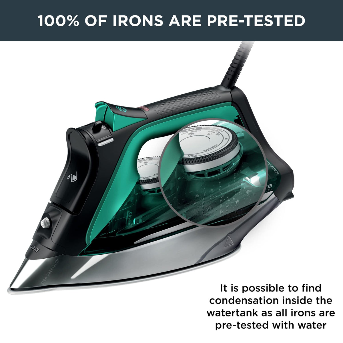 Rowenta Pro Master Steam Iron, 1775 W, DW8360, Black and Blue