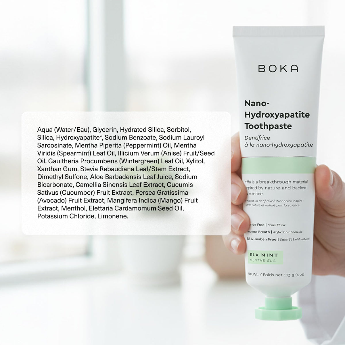 Boka Nano-Hydroxyapatite Toothpaste, Ela Mint, 113 g, 3-Pack