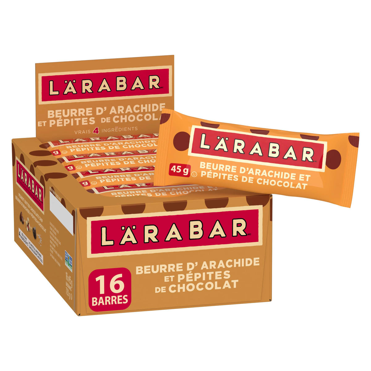 LÄRABAR Peanut Butter Chocolate Chip Fruit & Nut Bars, 16 x 45 g