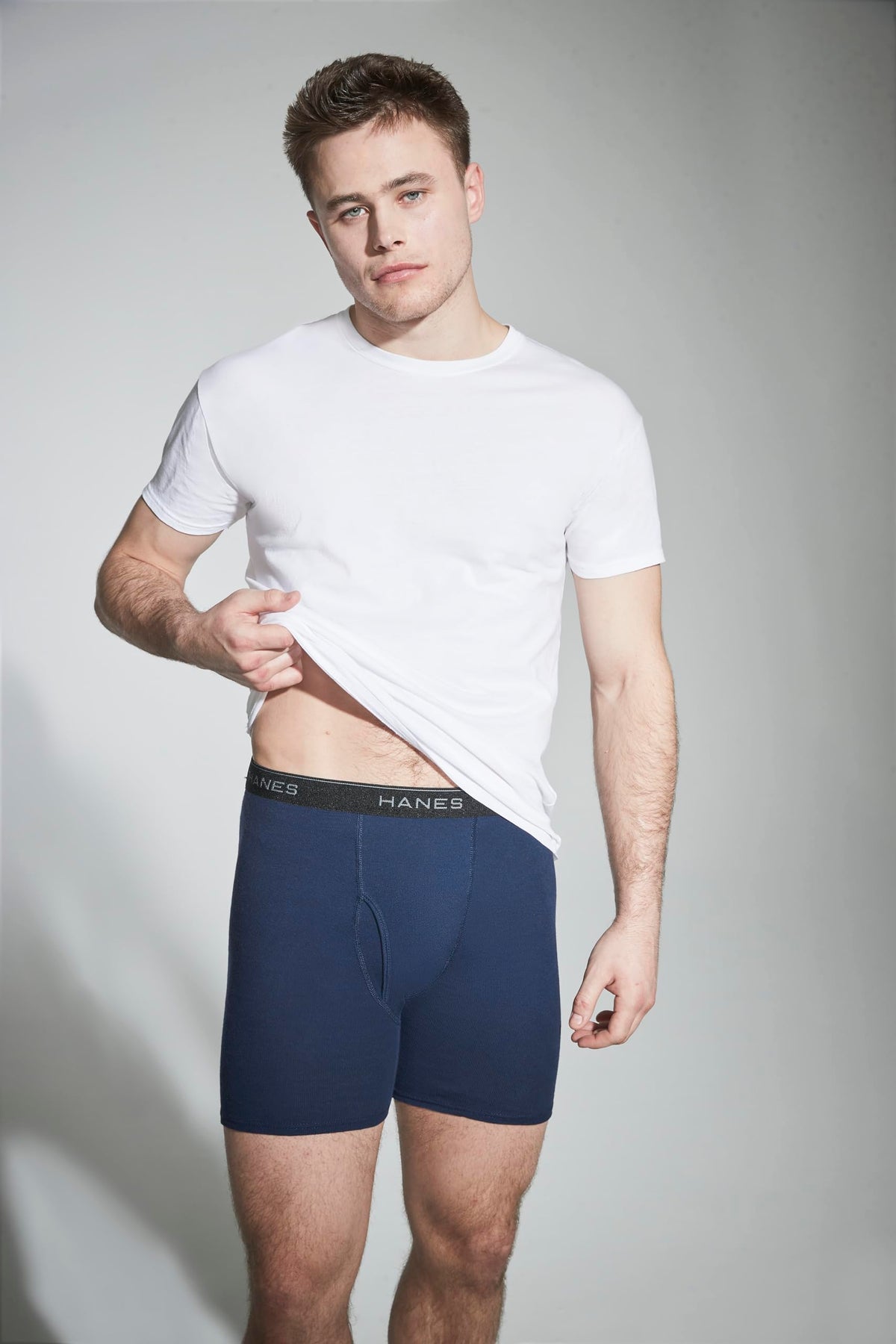 Hanes Men's Boxer Briefs, 4-Pack, Black/Grey, L