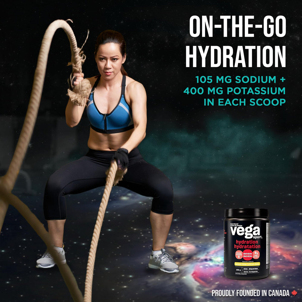 Vega Sport Hydration Electrolyte Powder, Lemon Lime, 168 g
