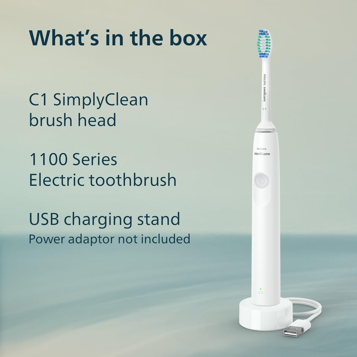 Philips Sonicare 1100 Rechargeable Electric Toothbrush, White