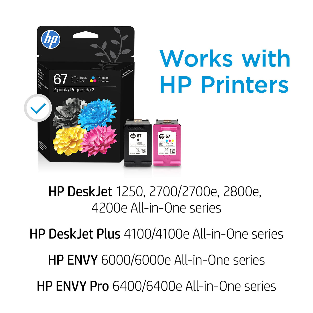 HP 67 Black/Tri-Colour Original Ink Cartridges (2 Pack), 3YP29AN